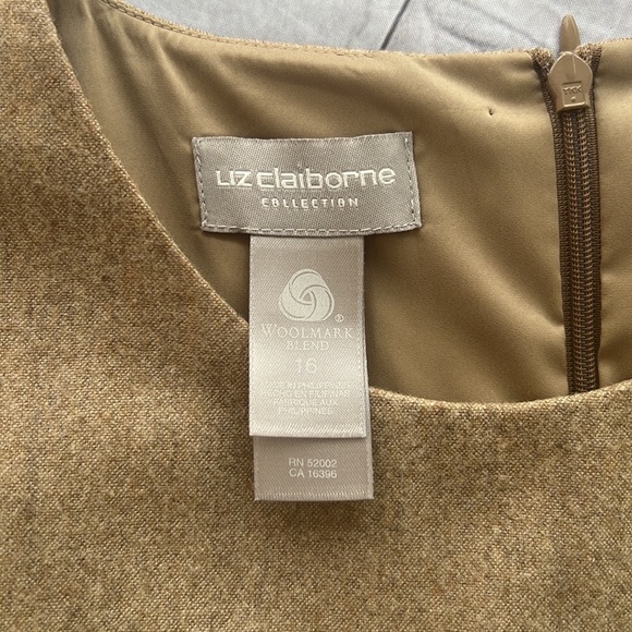 Liz Claiborne Collection woolmark blend sleeveless shift midi dress size 16 - Picture 11 of 13